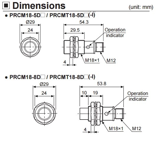 Sensor Indutivo PRCM18-5DP Autonics