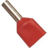 Terminal tubular duplo 2x1 0mm vermelho