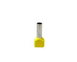 Terminal tubular duplo 2X6,0MM Amarelo