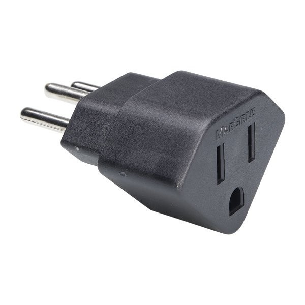 Adaptador 2-pinos chatos para 3 pinos 10a