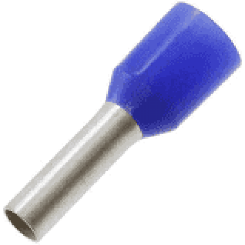 Terminal tubular ilhos 2,5mm azul