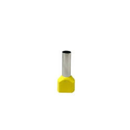 Terminal tubular duplo 2X6,0MM Amarelo