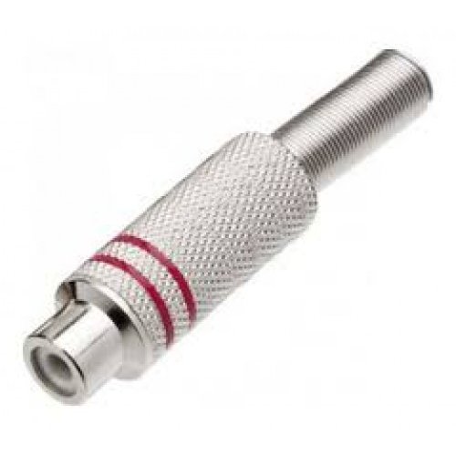 Plug Jack RCA prata 6mm e 4mm