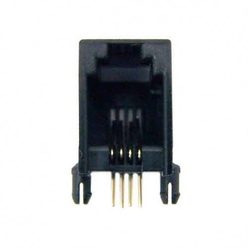 Jack para Placa Preto 4x4 RJ11