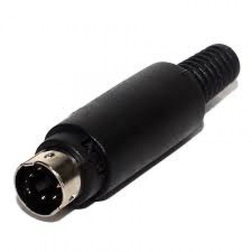 Plug Mini Din - 5 pinos macho 