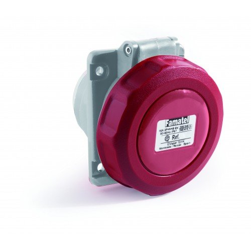 Tomada embutir inclinada 16A- IP44  3P+T+N 6H-380/440V