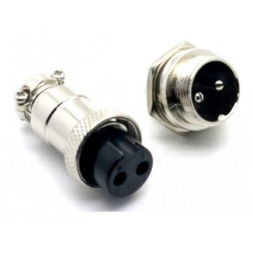 Conector Circular Macho x Fmea 2 Vias