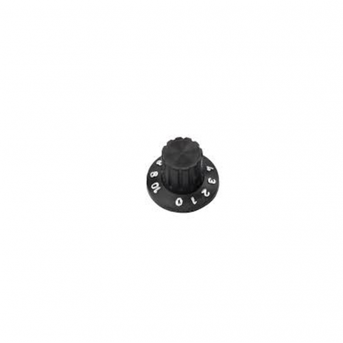 Knob estriado preto com parafuso