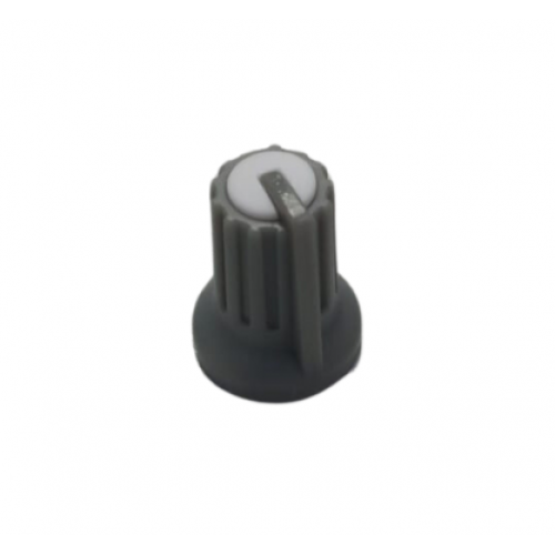 Knob para eixo estriado cinza com branco
