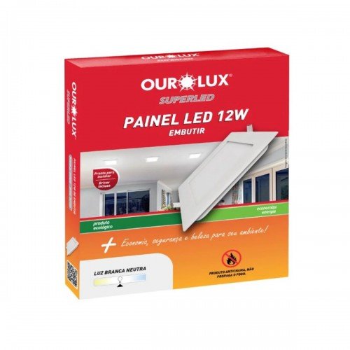 PLAFON LED DE EMBUTIR 12W BIV. 6500K QUAD.